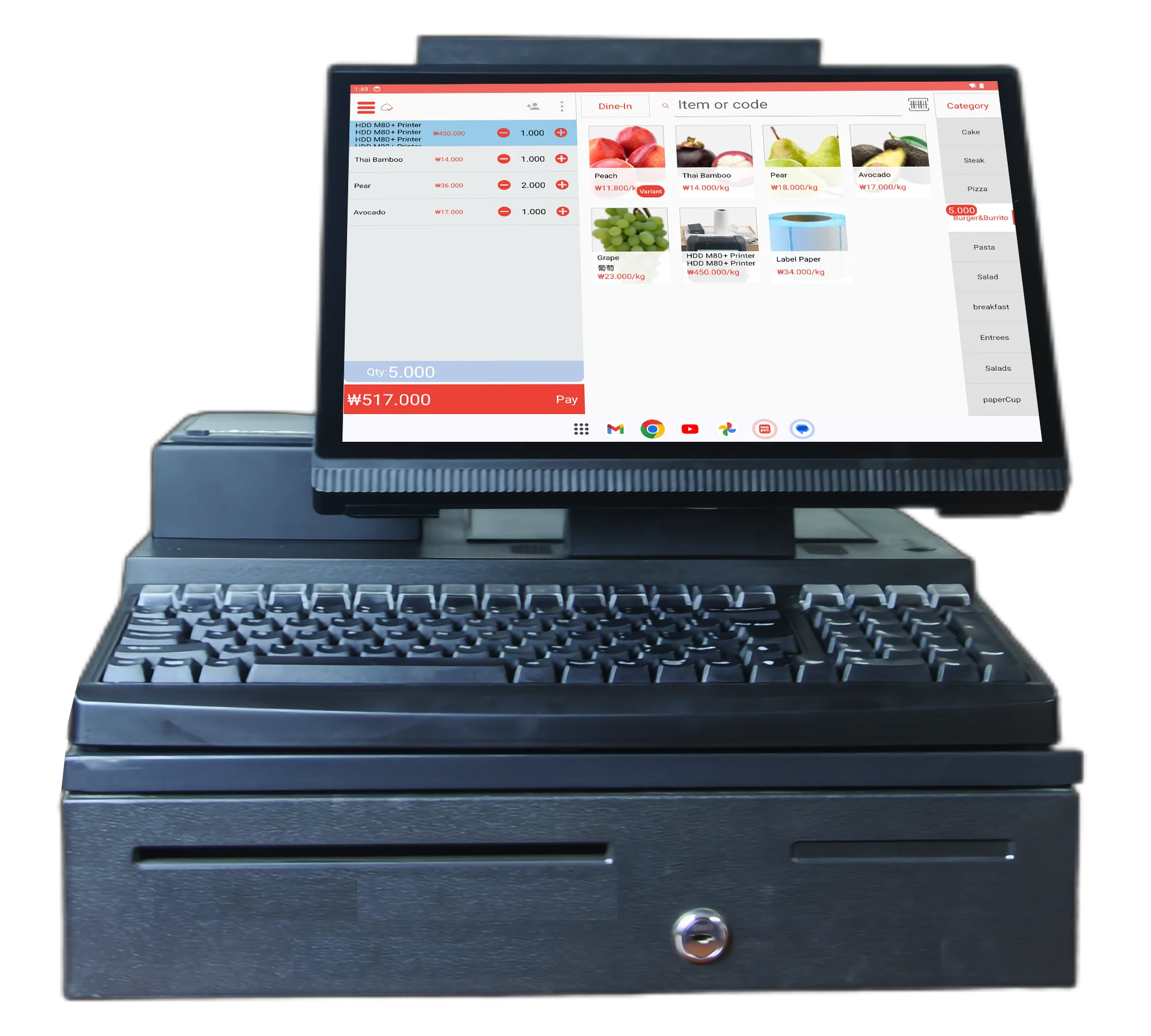 

2025 Good Quality 14 Inch Touch Screen Checkout Counter Cashier Machine Support WIN/Android System POS Terminal Cash Register