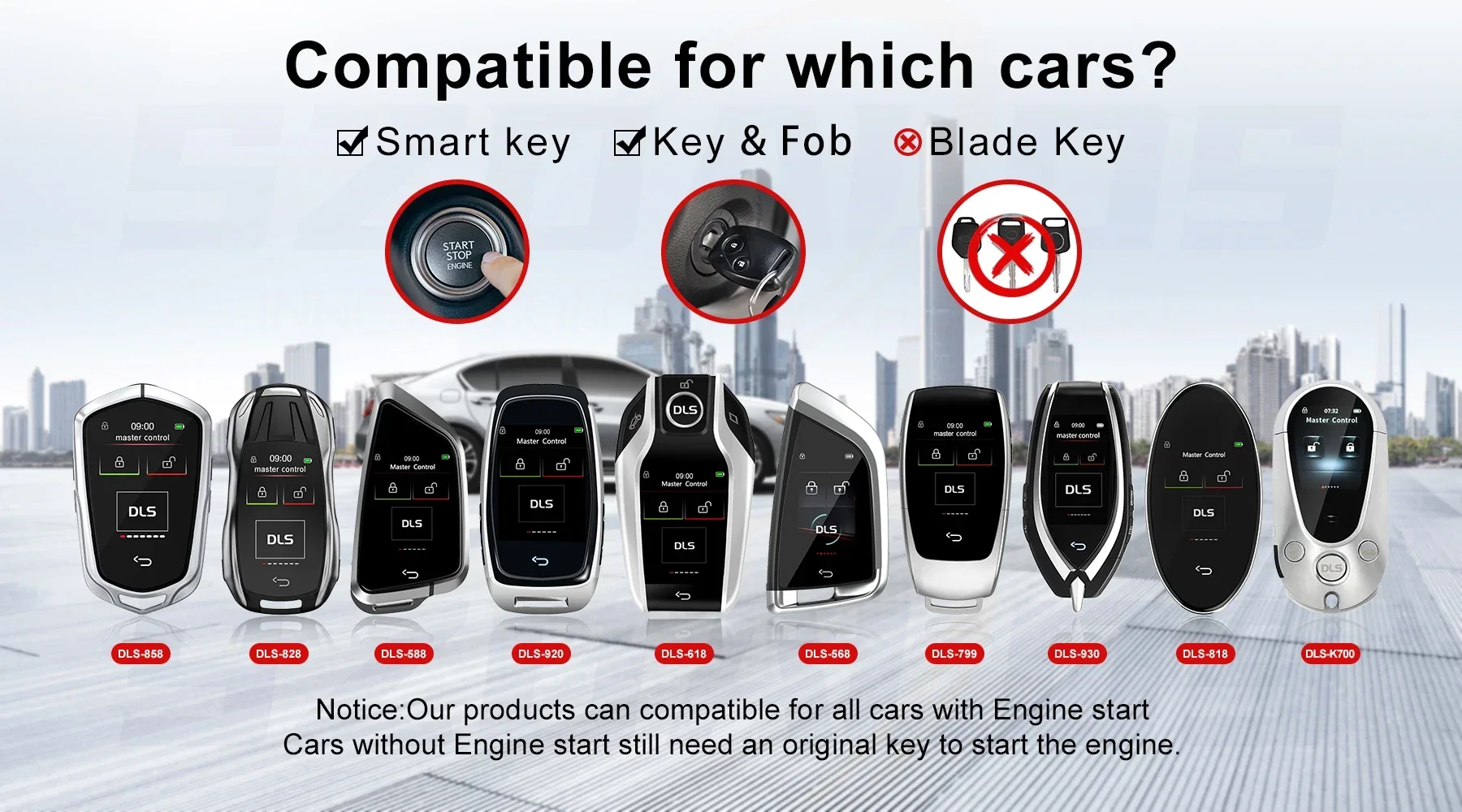 Vehicle Parts & Accessories LCD smart remote controller IPS touch screen high resolution display car key universal LCD car key