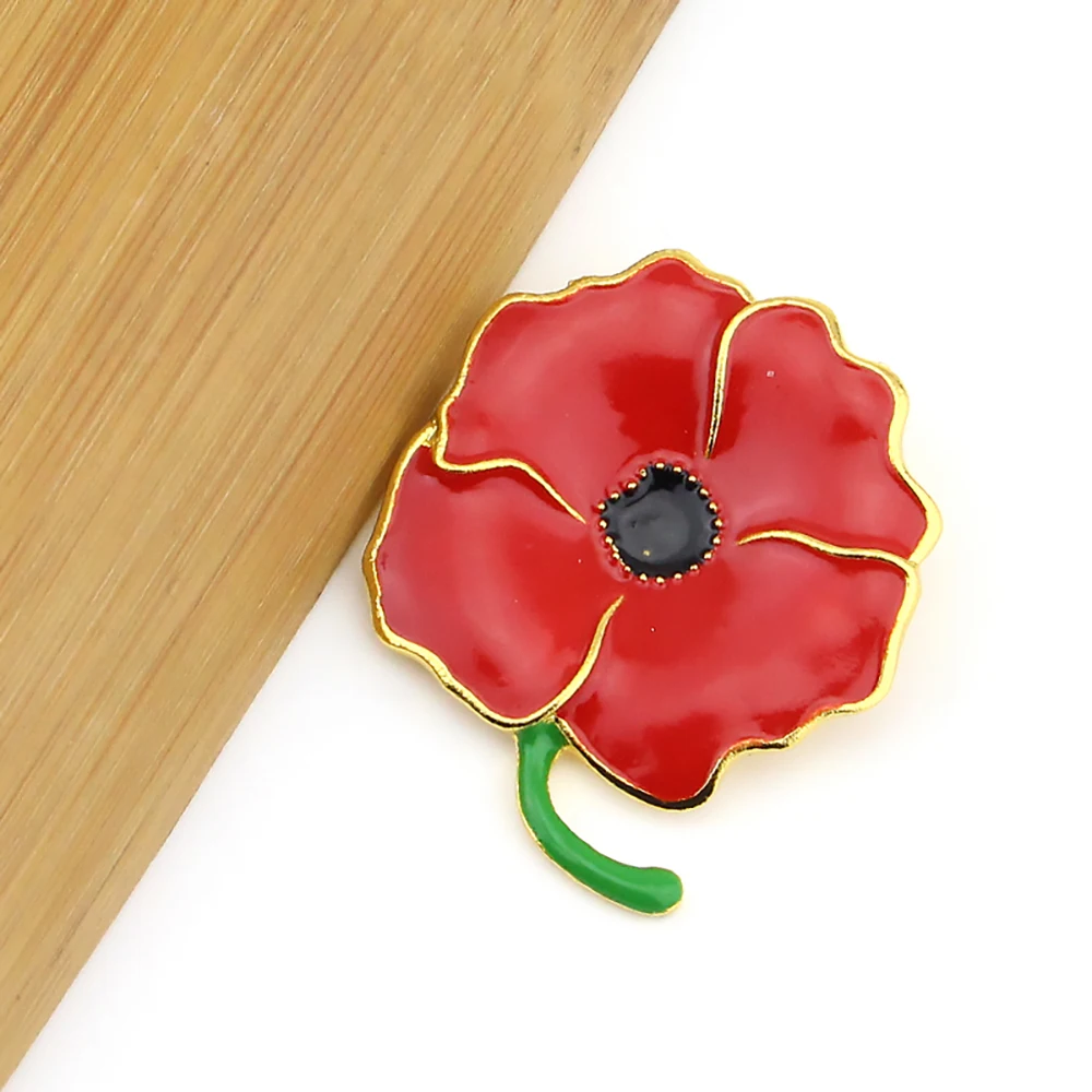 Red Poppy Pins Lapel Brooches Apparel Badges Pin for Women Girls Men on Veterans Memorial Remembrance Day Gift