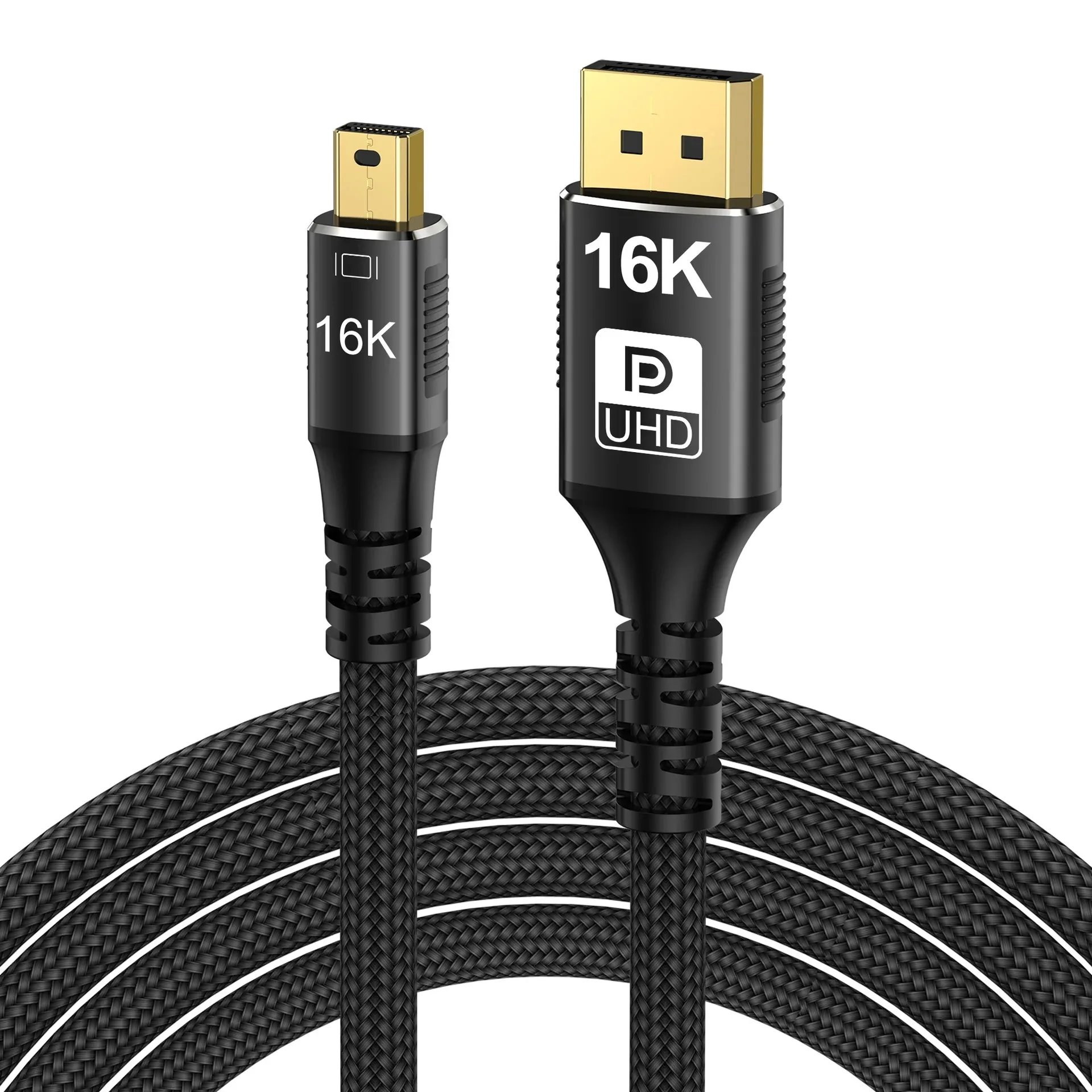 Mini DP to DP Cable 1.4, 4K@144Hz Bidirectional DisplayPort Cord, 8K 16K Ready High-Speed Video Adapter for Monitor Laptop
