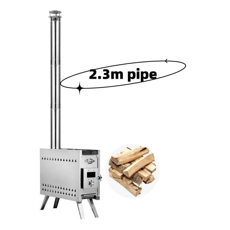 Portable Wood Burning Stove Suitable for Winter Camping, Hunting, and Outdoor Cooking with 2.3m Pipes