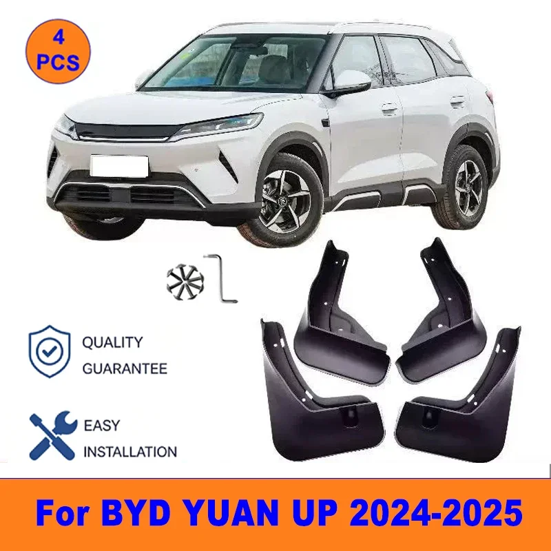 

4Pcs Mud Flaps For BYD YUAN UP 2024-2025 - Splash Guards Front & Rear Wheel Fender Mudguards Car Exterior Protection Accessories