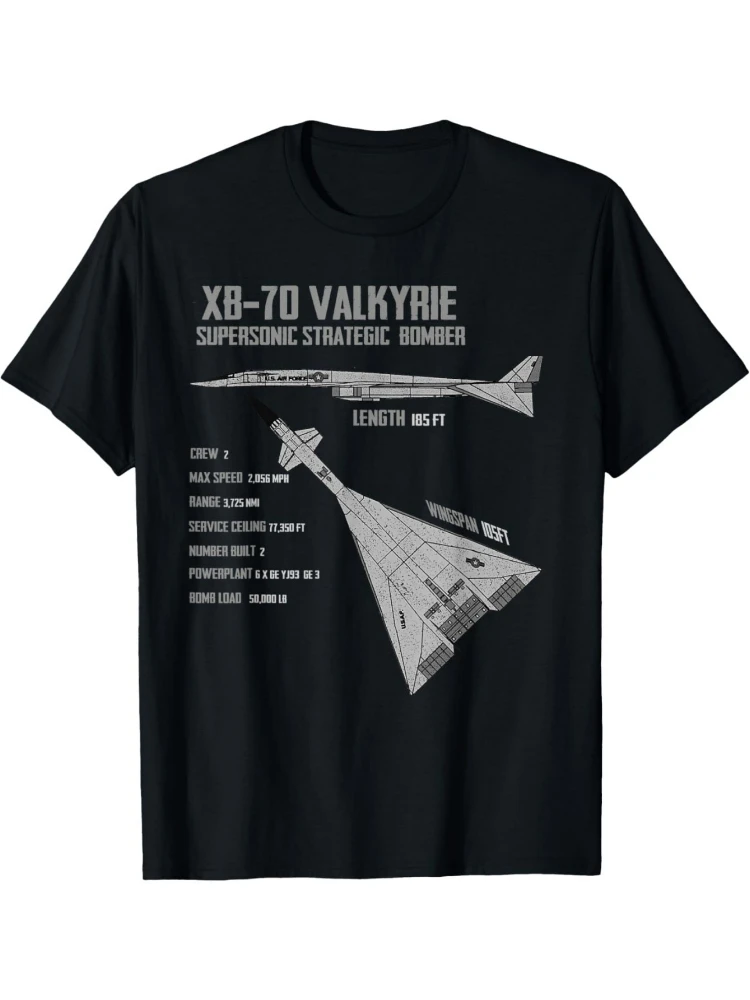 

Classic Aviation Enthusiasts Gift,XB70 Valkyrie Aircraft Design-100% cotton casual short sleeve O-neck printed men's T-shirt.