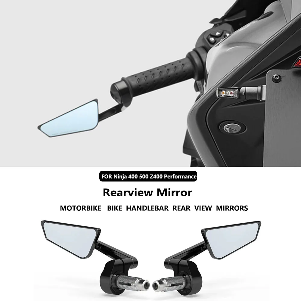 

New Motorcycle Black Rearview Mirror Aluminum Rear View Mirrors For kawasaki N inja 400 Ninja 500 Z400 Performance Aluminum