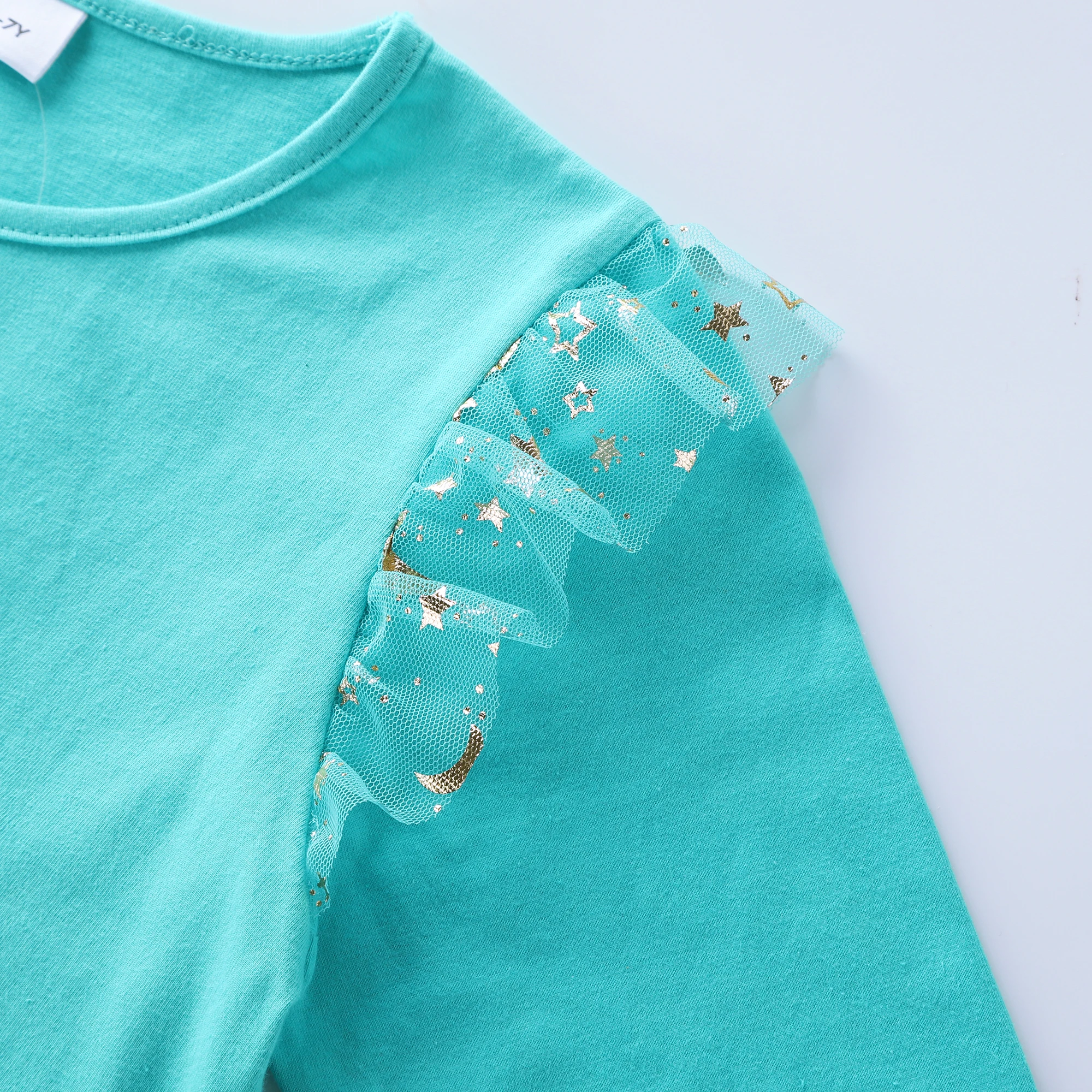 Mädchen Herbst Neue Baumwolle bestickt Cartoon Einhorn Mesh Kleid – Detail 10