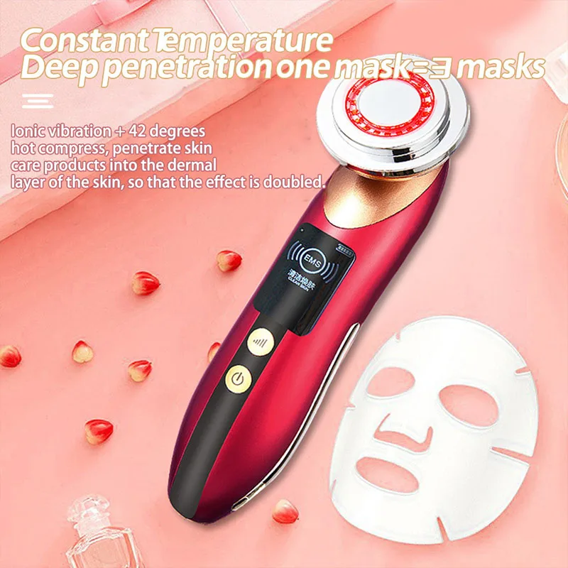 EMS Facial Massager LED Face Lifting Device Therapy Vibration Wrinkle Removal Skin Tightening Rejuvenates Skin Care Beauty Tool