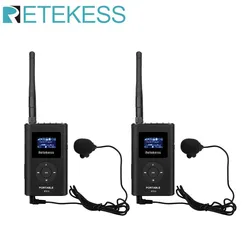 RETEKESS FT11 FM Transmitter Microphones Wireless MIC Transmitter For Church Tour Guide Meeting Support AUX TF Card 2 PCS