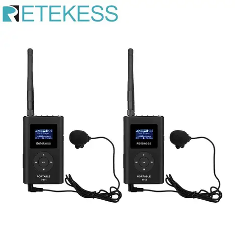 Retekess FM 송신기 마이크 무선 마이크 송신기, 교회 투어 가이드 회의 지지대 AUX TF 카드, FT11, 2 개