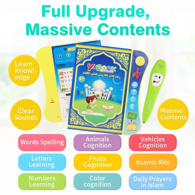 

Arabic English Bilingual Version E-book with Pen Point Reading Children's Early Education Learning Language Voice Book Toy
