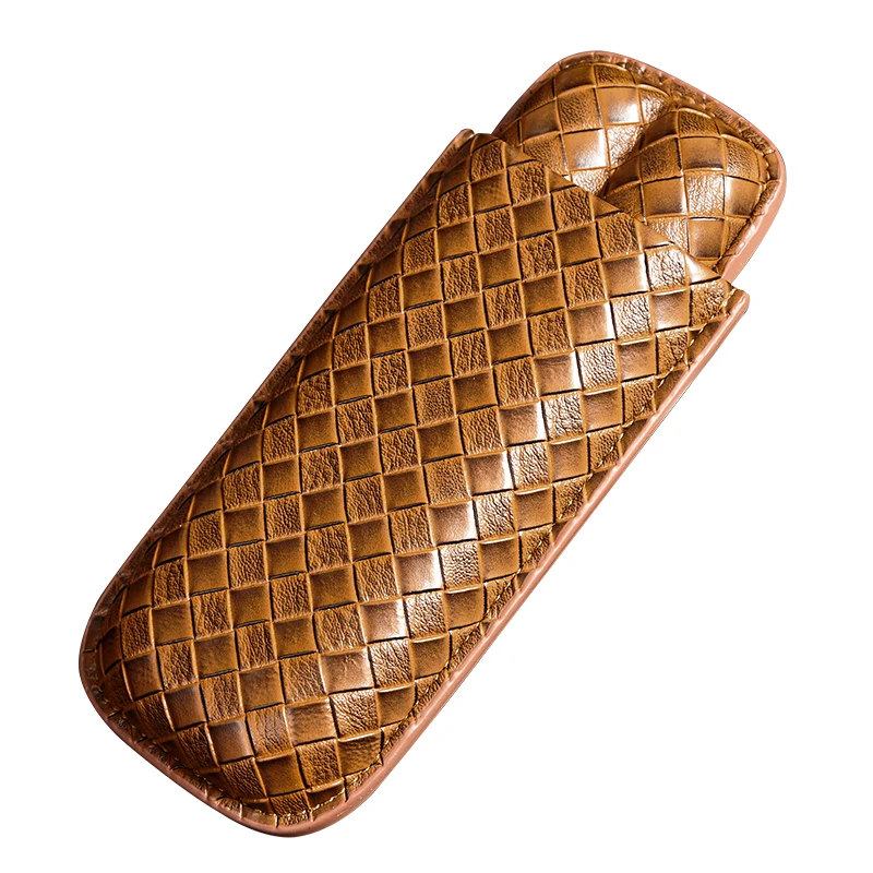 

Portable Travel Cigar Case Moisture Preservation 2-Pack Cigar Holder LUXFO Leather Cigar Box Carry-On Cigar Sleeve