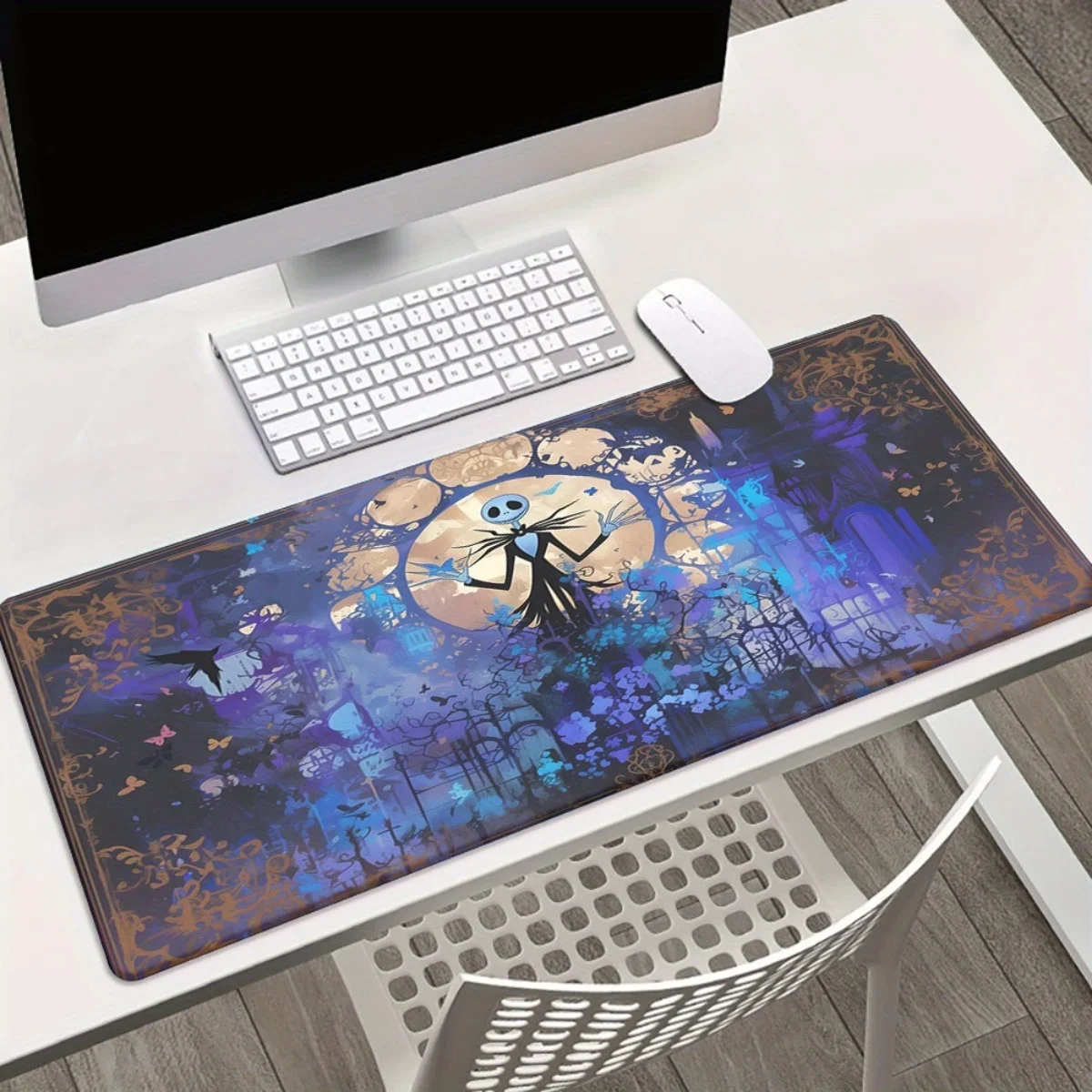 1 قطعة Nightmare Before Christmas Jack Skellington HD Printed Desk Mat - لوحة ماوس ألعاب XXL، لوحة مفاتيح، مكتب وديكور منزلي، Du