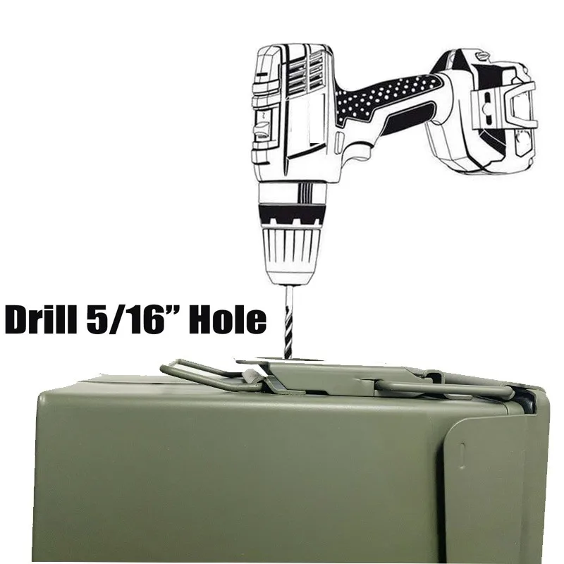 Bolt 50 Cal Ammo Can Steel Gun Lock munizioni Gun Safe Box Kit Hardware custodia con serratura dell'esercito militare 40mm pistola Bullet No Box