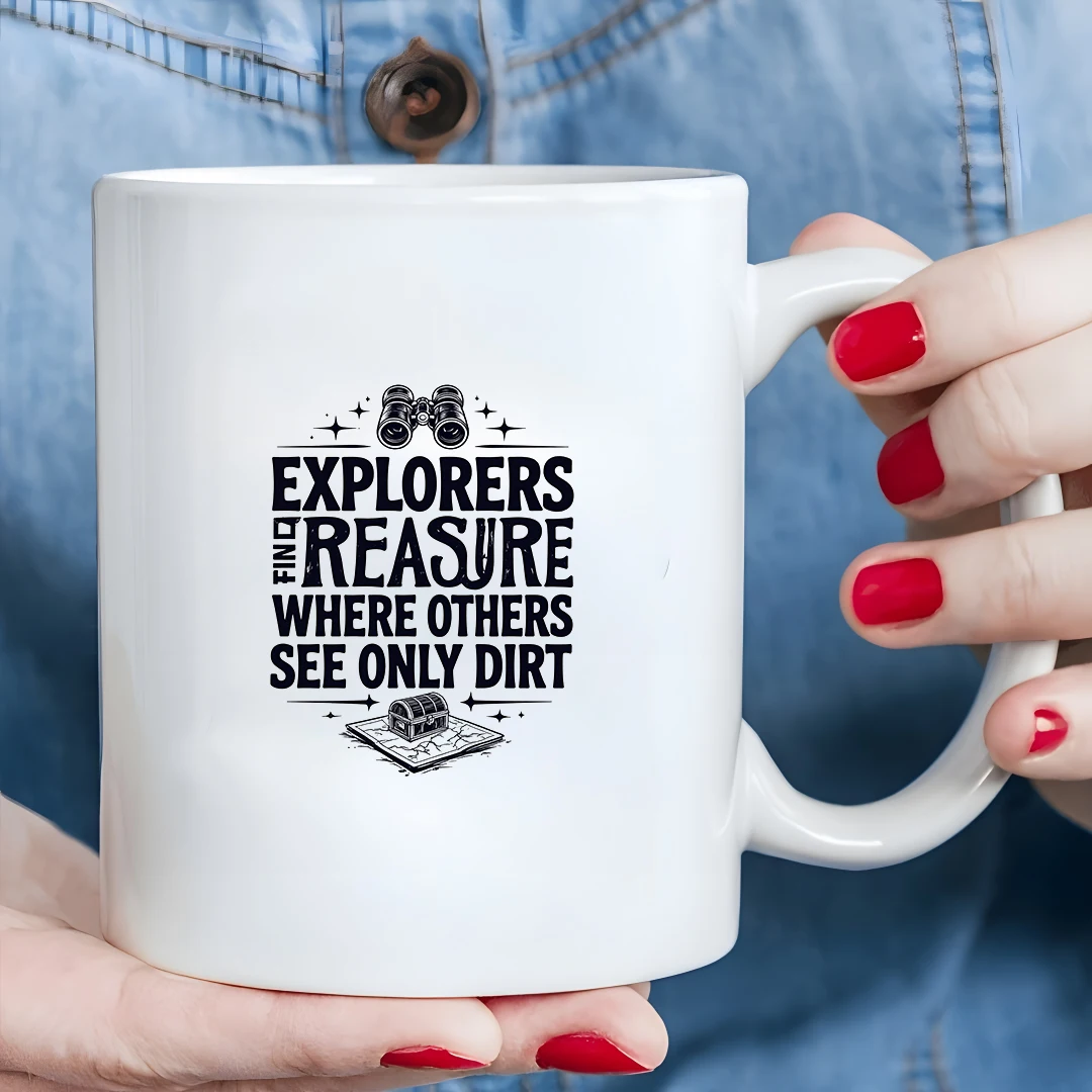 

11oz Explorer's Treasure Hunt Cup Binoculars Christmas Gift Home Office Mug