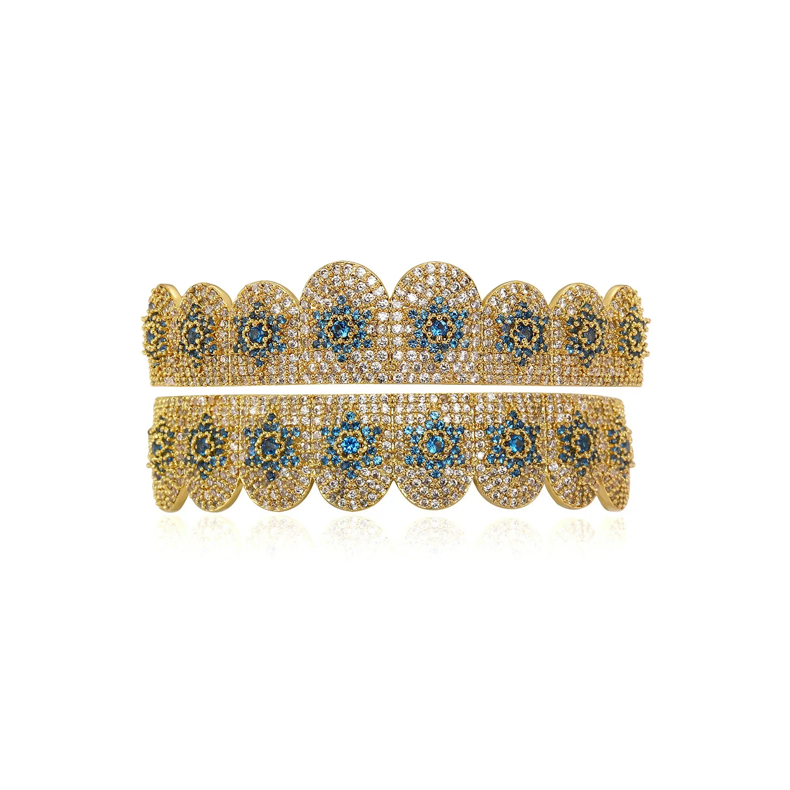 

Hip Hop Grills Multi-color Teeth Grills For Men&Women Micro-paved CZ Stones Bottom Grills of Charm Fashion Jewelry