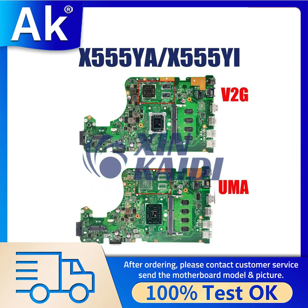 

Notebook Motherboard For ASUS F555Y X555YI X555YA A555Y K555D X555Y X555D Laptop Mainboard CPU E1 E2 A4 A6 A8 2G/4G-RAM