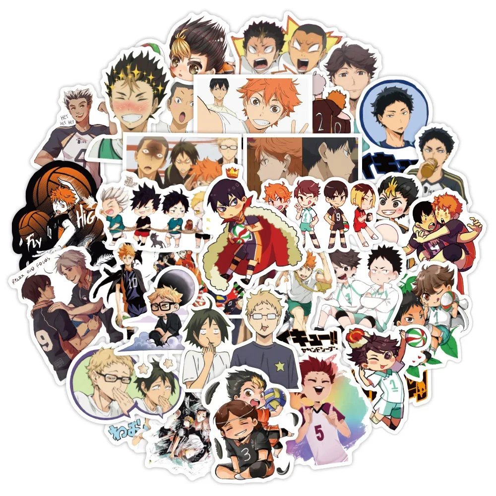 10/30/50PCS Volleyball Junior Riman Haikyuu Graffiti Sticker Waterproof Car Motorcycle Refrigerator Water Cup Sticker Wholesale