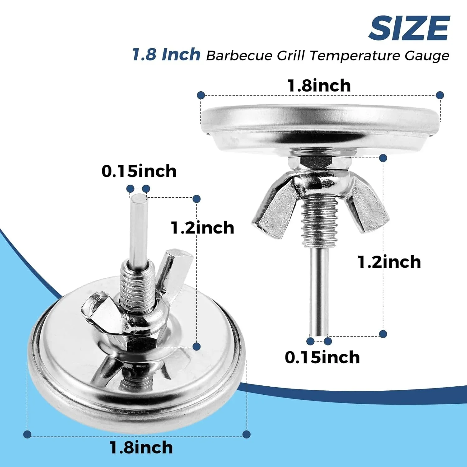 Barbecue Grill Temperature Gauge 1.78 Inch G432-8L00-W1 Stainless Steel Temp Gauge for Charbroil Advantage & Tru-Infrared BBQ