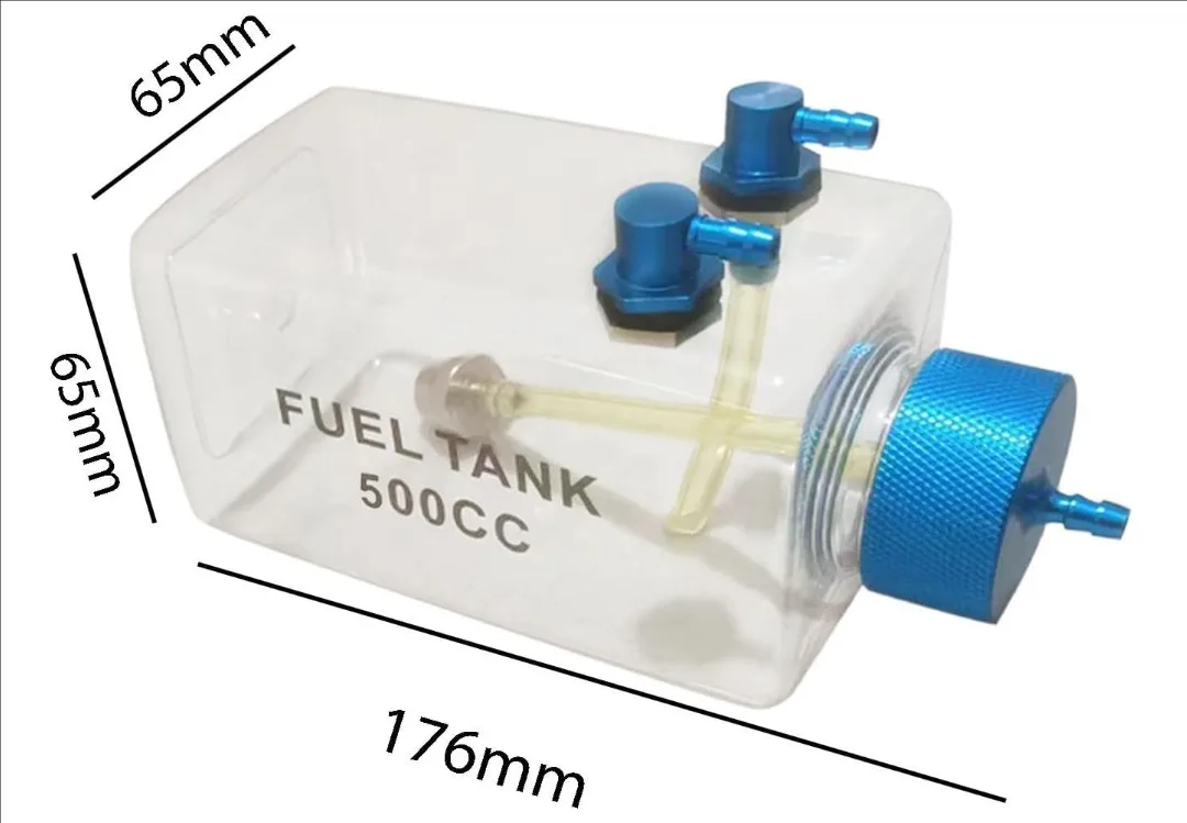 300-1600CC More transparent Plastic RC Fuel Tank with CNC Alu Cover For Nitro and Gasoline Plane RC Model Planes Airplanes Parts