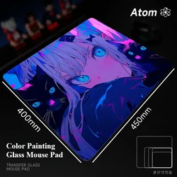 Glass Gaming Mouse Pad Customizable Pattern Upgrade Tempered Smooth Glass Table Mat Office Desk Mat FPS Esport Gamer Accessories