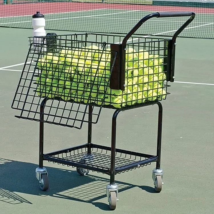 Multi Function Tennis Baseball Softball Teaching Cart Ball Basket Trolley Cart  Ball Caddy Pick up Ball Basket Cart