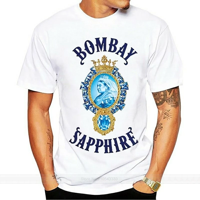 Bombay Sapphire Gin gráfico licor camiseta de algodón hombres verano moda camiseta tamaño euro