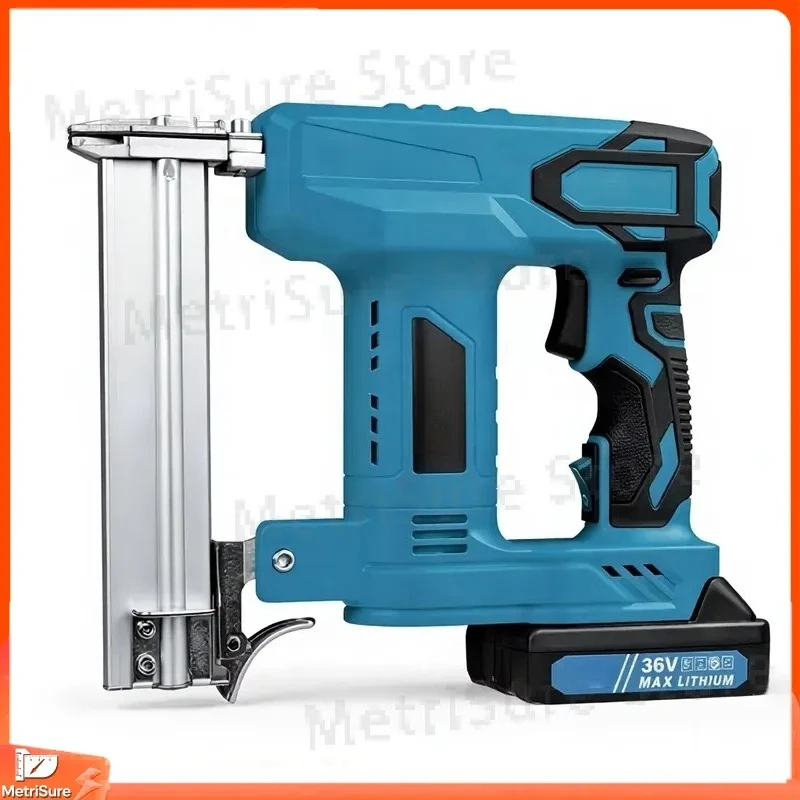 Cordless Lithium Battery Nail Gun for Woodworking Construction DIY Professional Use Heavy Duty Safety Design Fastening Tool