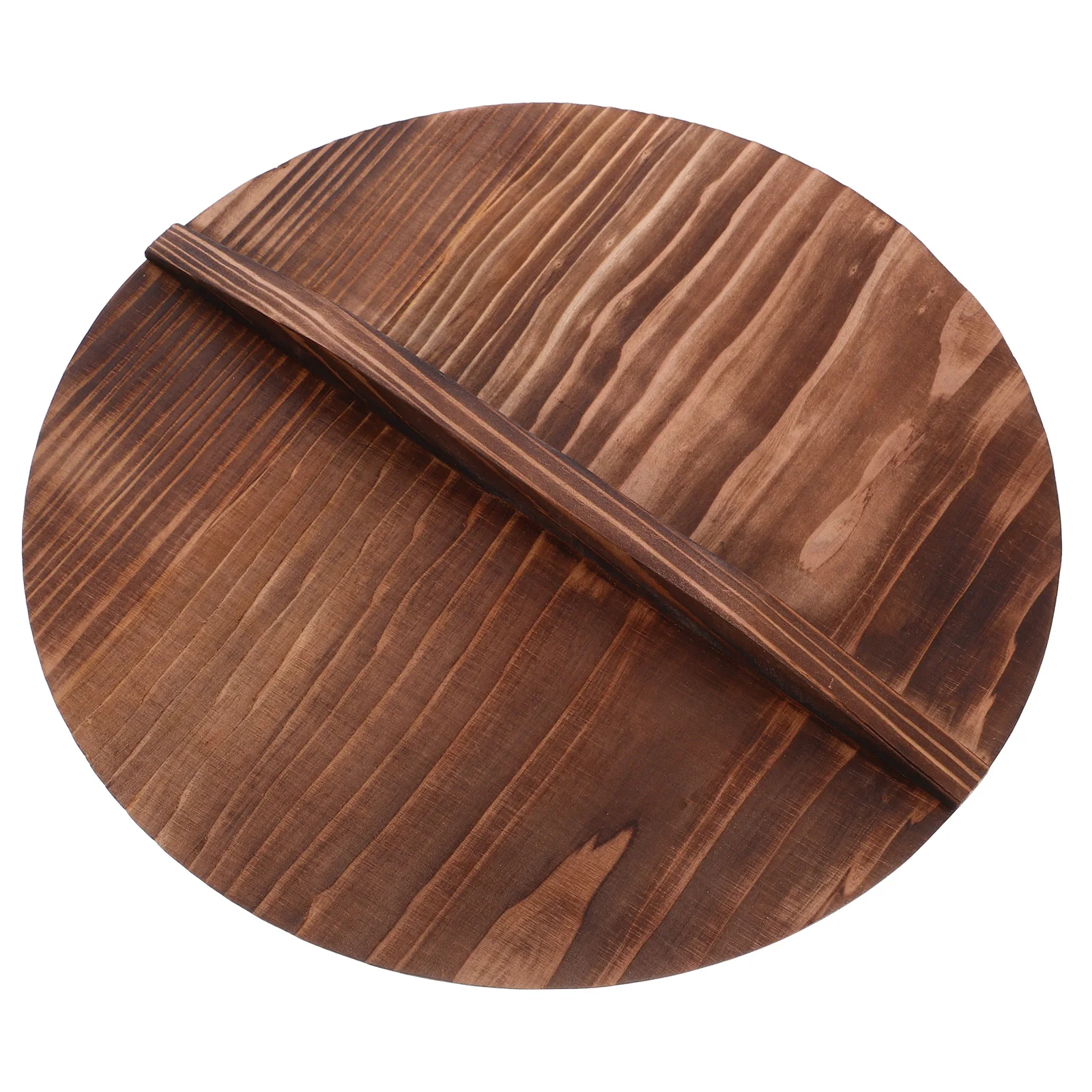 

1pc Anti Scalding Pot Cover Wood Protective Lid Carbonized Surface Waterproof Corrosion Resistant Smooth No Burr Odor