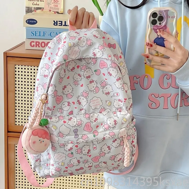  Hello Kitty School Backpack for Teen Girls Cute Kawaii Large Capacity Bookbag for Middle High School Student Functional