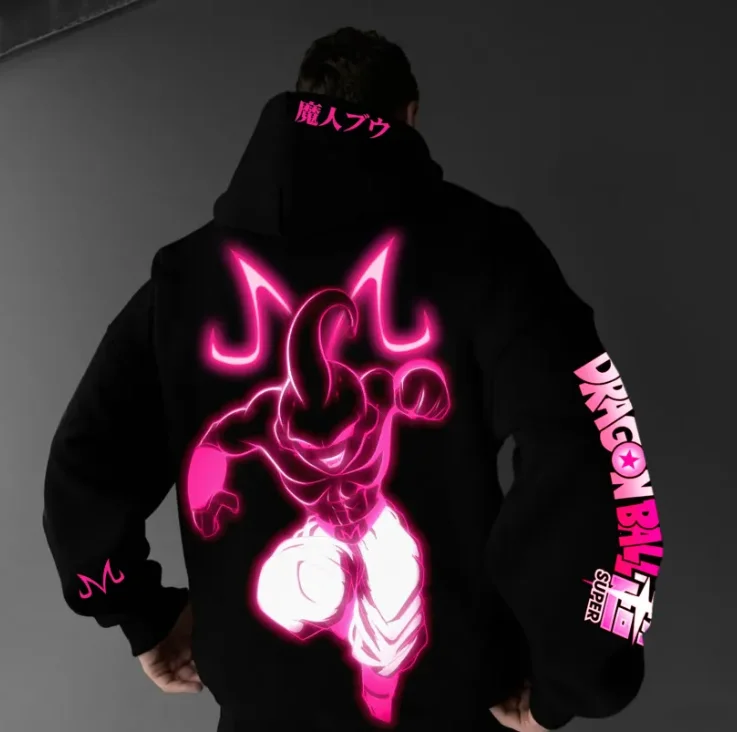 Felpa con cappuccio in pile ampia e comoda con stampa di personaggi ufficiali di Dragon Ball sia per uomo che per donna