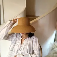 Summer Elegant Dome Straw Hats Women Girl 13cm/8.5cm 2 Sizes Solid Color Beach Sun Hat Foldable Portable Travel Holiday Panama - Image 4