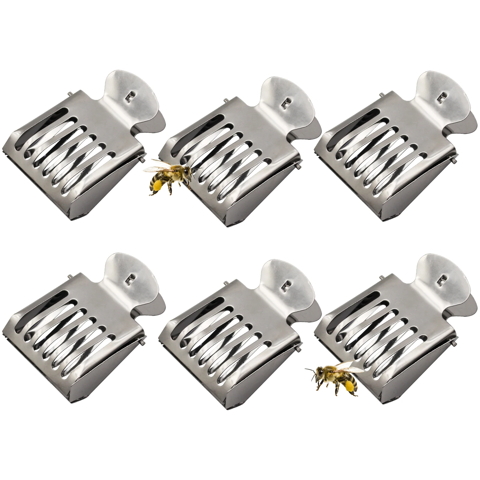 10pcs Bee Queen Cage Transparent Plastic Clip/Stainless Steel Clamp Cage Bee Catcher Box Beekeeping Equipments Beekeeper Equip