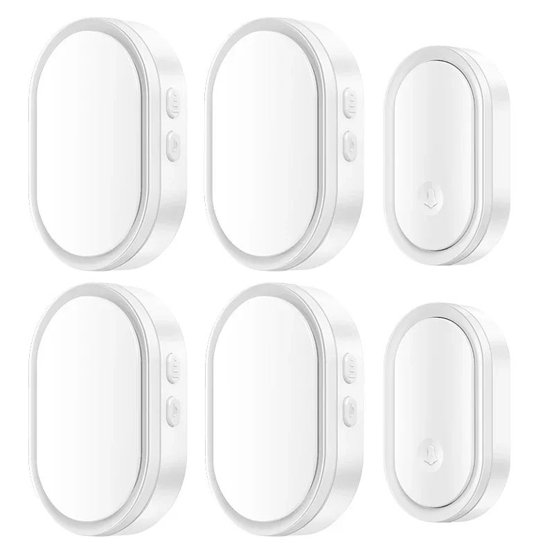 CACAZI Intelligent  Wireless Doorbell Waterproof Door Call Bell Long Range Outdoor Chime Home Security 2  Button 4 Receiver New