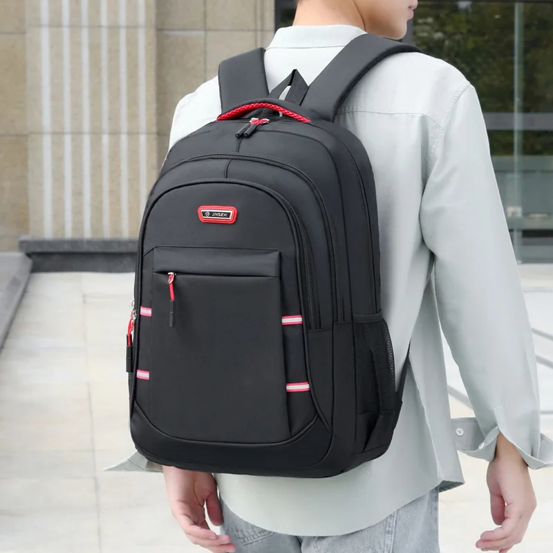 Men's Fashion Backpack Men's Business Commuting Large Capacity Backpack Middle School Multi Layers Double Shoulder Bags On Sale