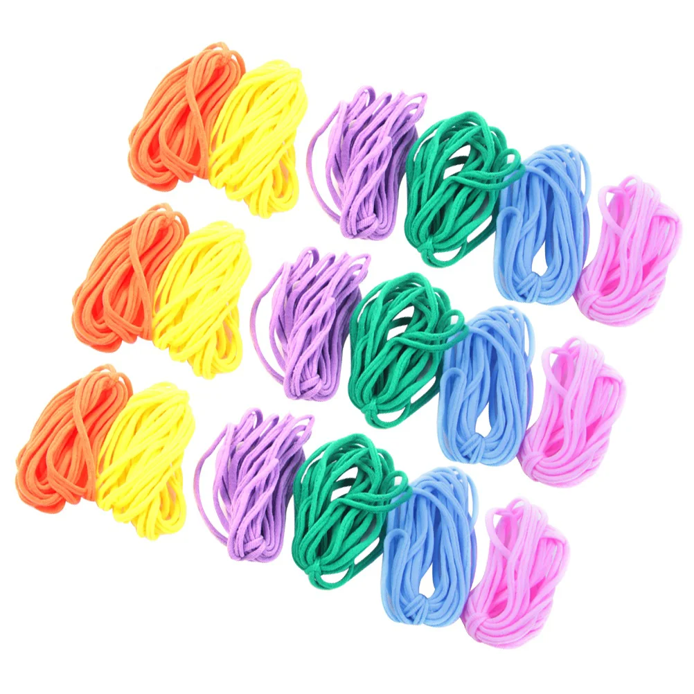 288 Pcs Finger String Toy Solid Color Cradle String Educational Playthings Knitting Elastic String Hand Game Supplies for Home P