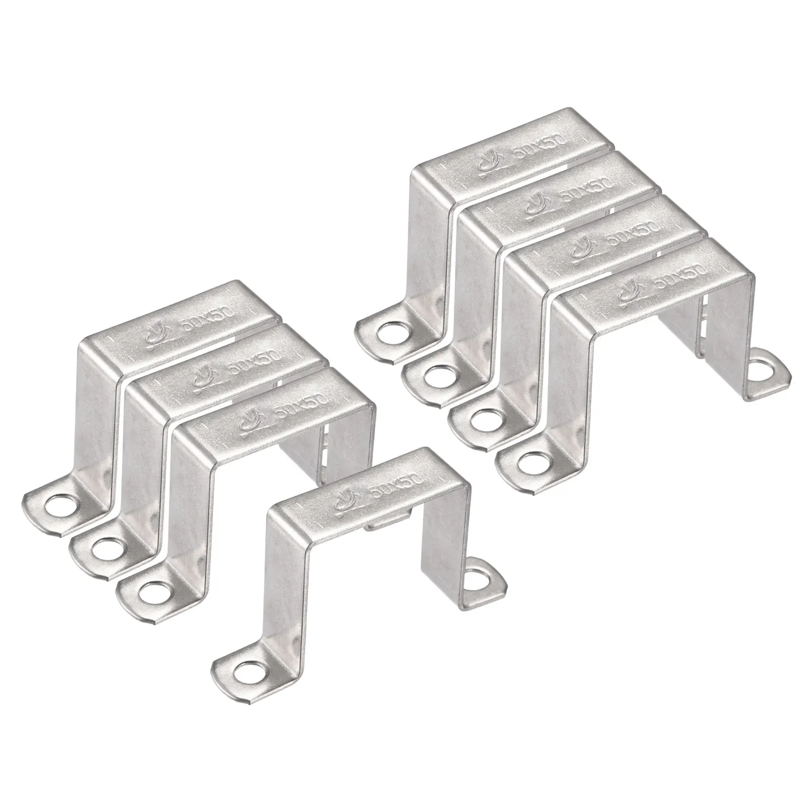 Uxcell 8Pcs U Shaped Connector Bracket 48 x 52mm 304 Stainless Steel for Door Closed Bar Holder Strut Channel