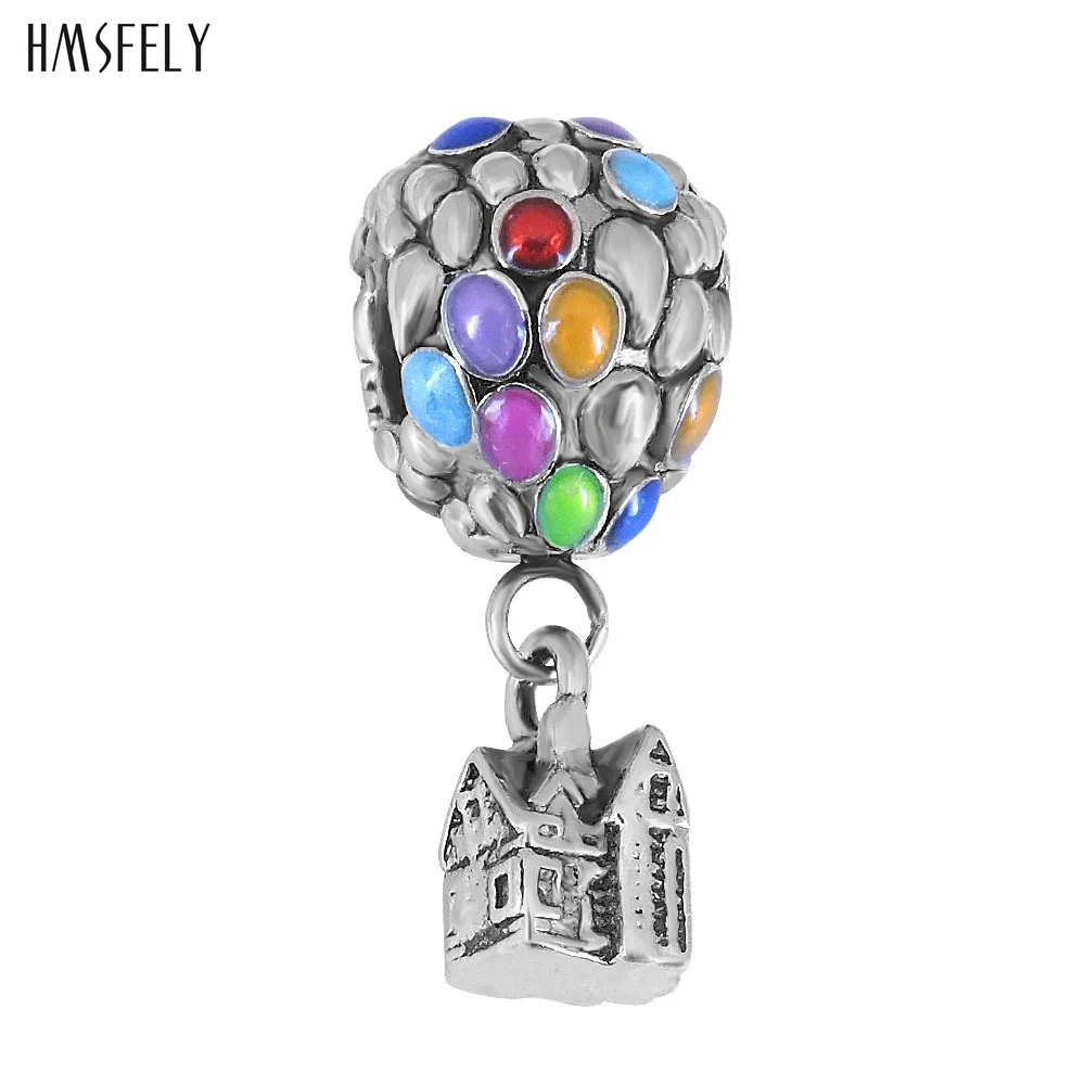 

HMSFELY Stainless Steel Hot Air Balloon Pendant For DIY Bracelet Necklace Jewelry Making Accessories Bracelets Parts