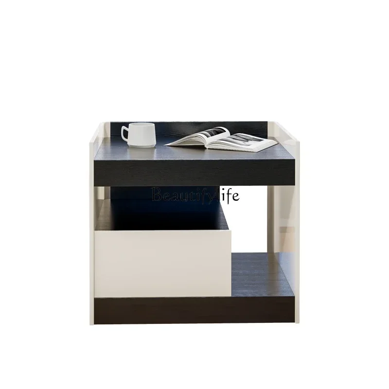 

LXItalian Minimalist Bedside Table Villa Bedroom Stitching Creative Designer Recommend Bedside TableSSS