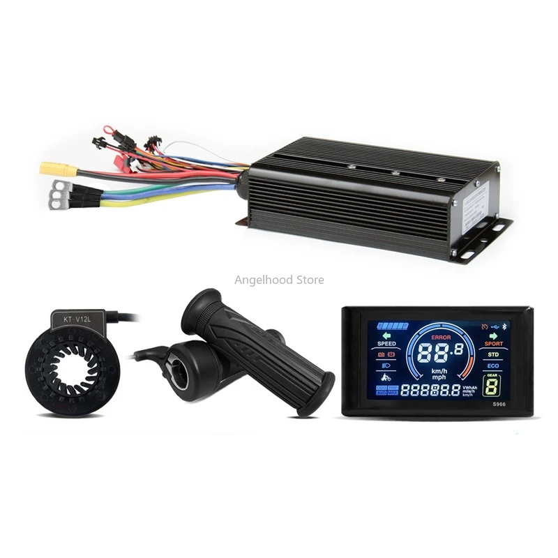 

80A Three-Mode Electric Bicycle Controller 48V -72V S966 Color Display Accessories for 3000W/5000W Motor E-bicycle Kit
