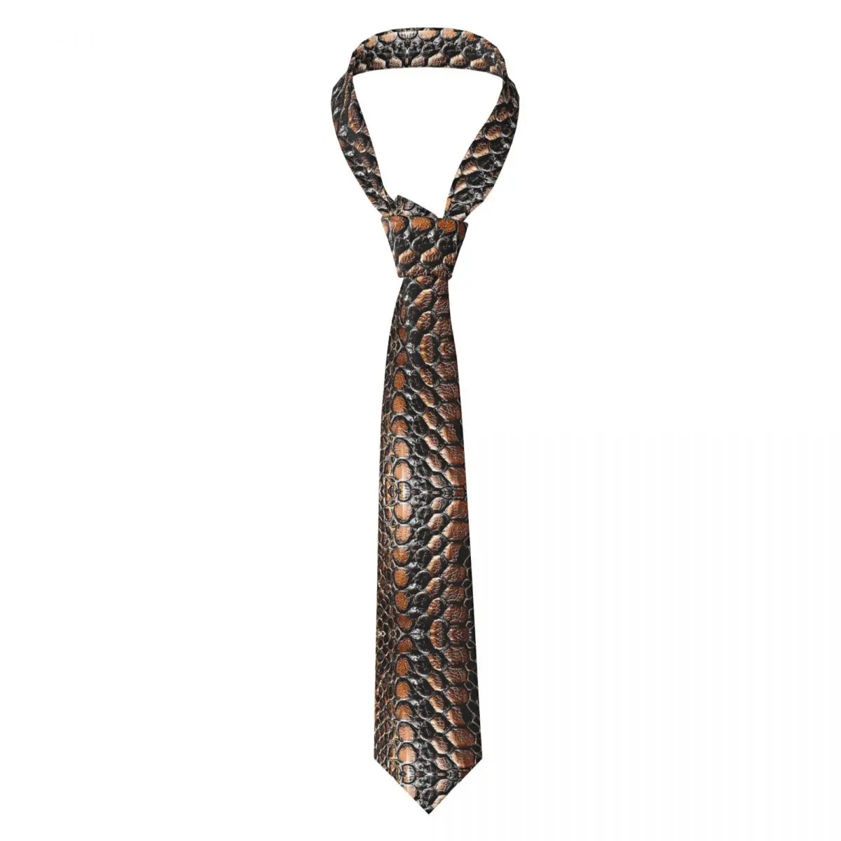 Snake Skin Copper Snake Serpent Animal Print Viper Fashion Necktie for Men Slim Neck Ties Wedding Business Tie Gravatas