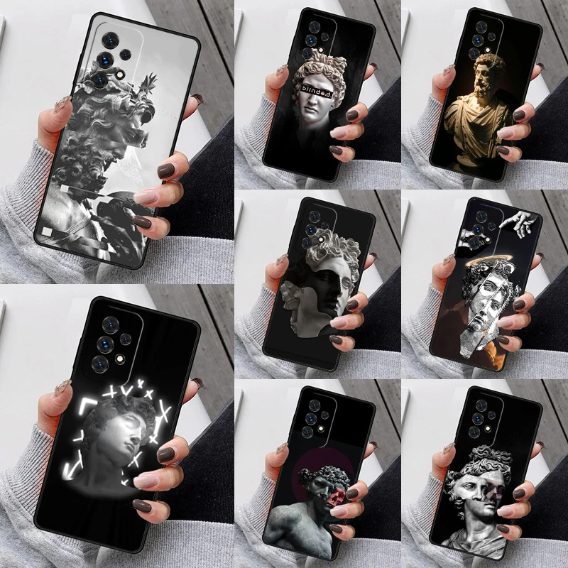 Greek Aesthetics Plaster statue Phone Case For Samsung S23 S21 S20 FE S24 S22 Ultra Note20 S10 S9 Plus A40 A52 A12 A13 A53