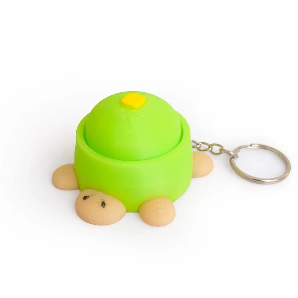 3D Printed Foods Clicker Key Chain Cat Paw Pendant Love Heart Button Henhouse Key Ring Cartoon Tortoise PLA Sensory Clicker