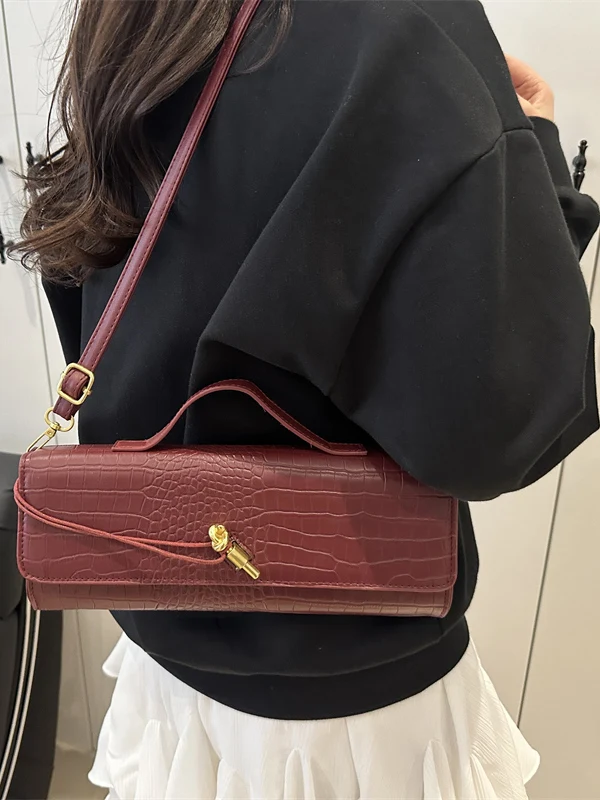 Сумка-аккордеон с узором Ele крокодила, женская модная сумка-клатч для ужина, сумка на одно плечо с наклонным крестом