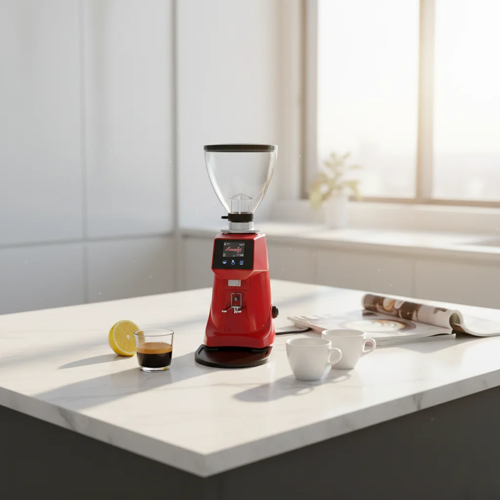 220V Commercial Electric Pink Espresso Coffee Grinder Mill with Cleaning Brush