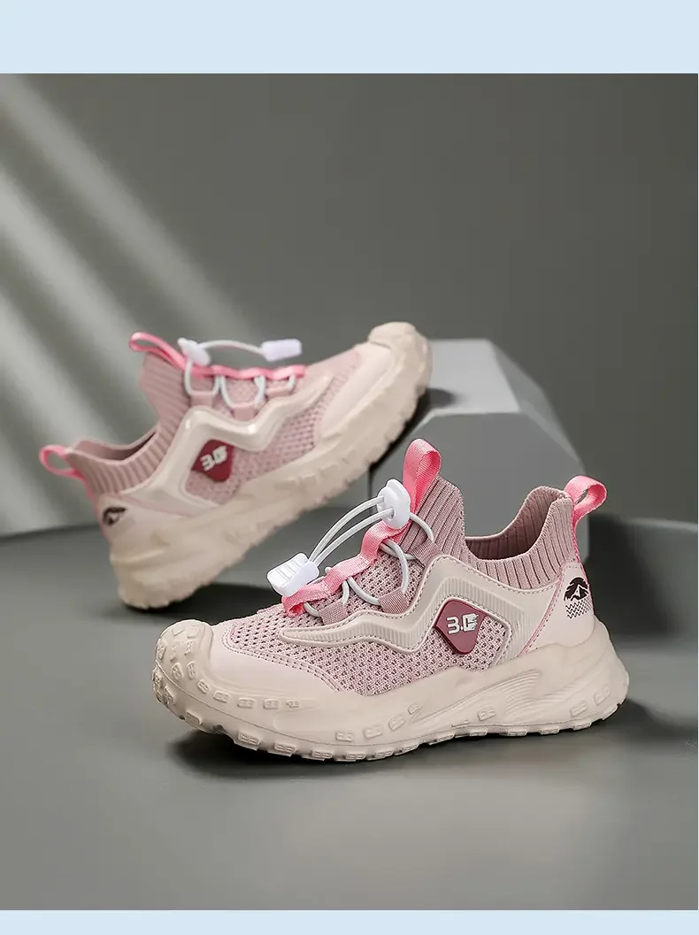 

Kids Outdoor Sport Running Shoes Stylish Breathable Mesh Trainers Boys Girls Soft Flexible Non Slip Sole School Footwear