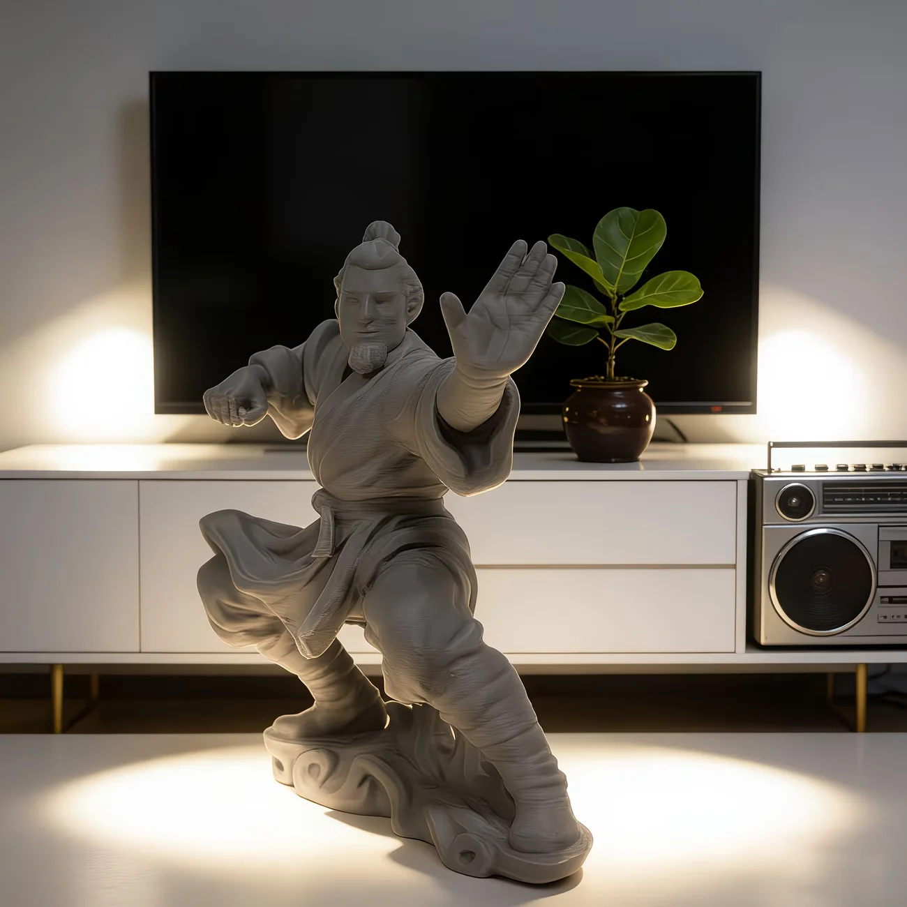Martial Arts Kung Fu Figurine Statue, Cool Home Decor, Desktop Ornament, Fun Holiday Gift