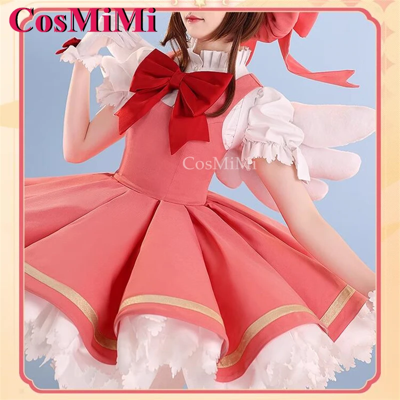 CosMiMi Cardcaptor Sakura Kinomoto Sakura Cosplay Costume Gorgeous Red White Battle Uniform V2.0 Carnival Role Play Clothing New