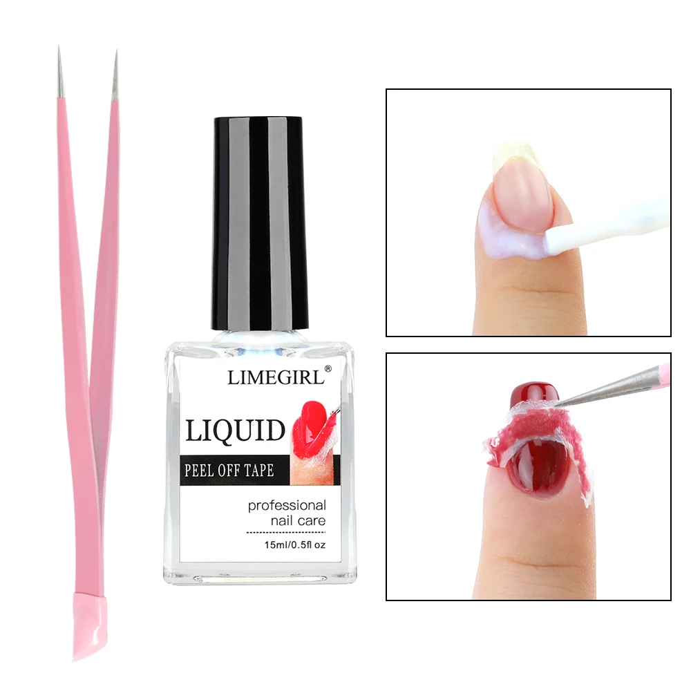 

LIMEGIRL Gel Polish Liquid Latex for Nail 15ML off Cuticle Guard for Beginner Nails Art Manicure Liquid Latex Barrier Protector