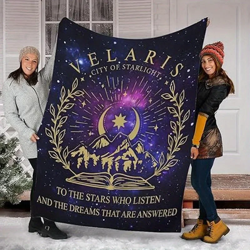 Velaris City of Starlight Flanelldecke Nightcourt Ästhetische Decke Bookish Fantasy Decke Heimdekoration Retro Decken