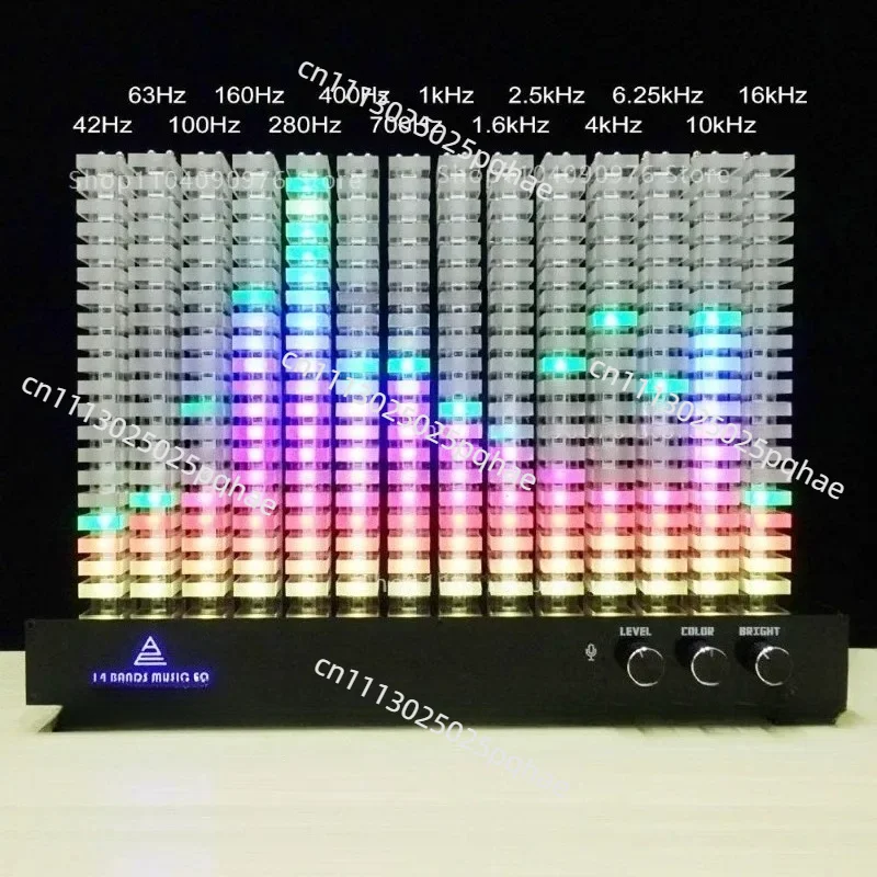 14 Band Audio Spectrum Analyzer Kit LED Music Level Indicator with Colorful Rhythm Light Display