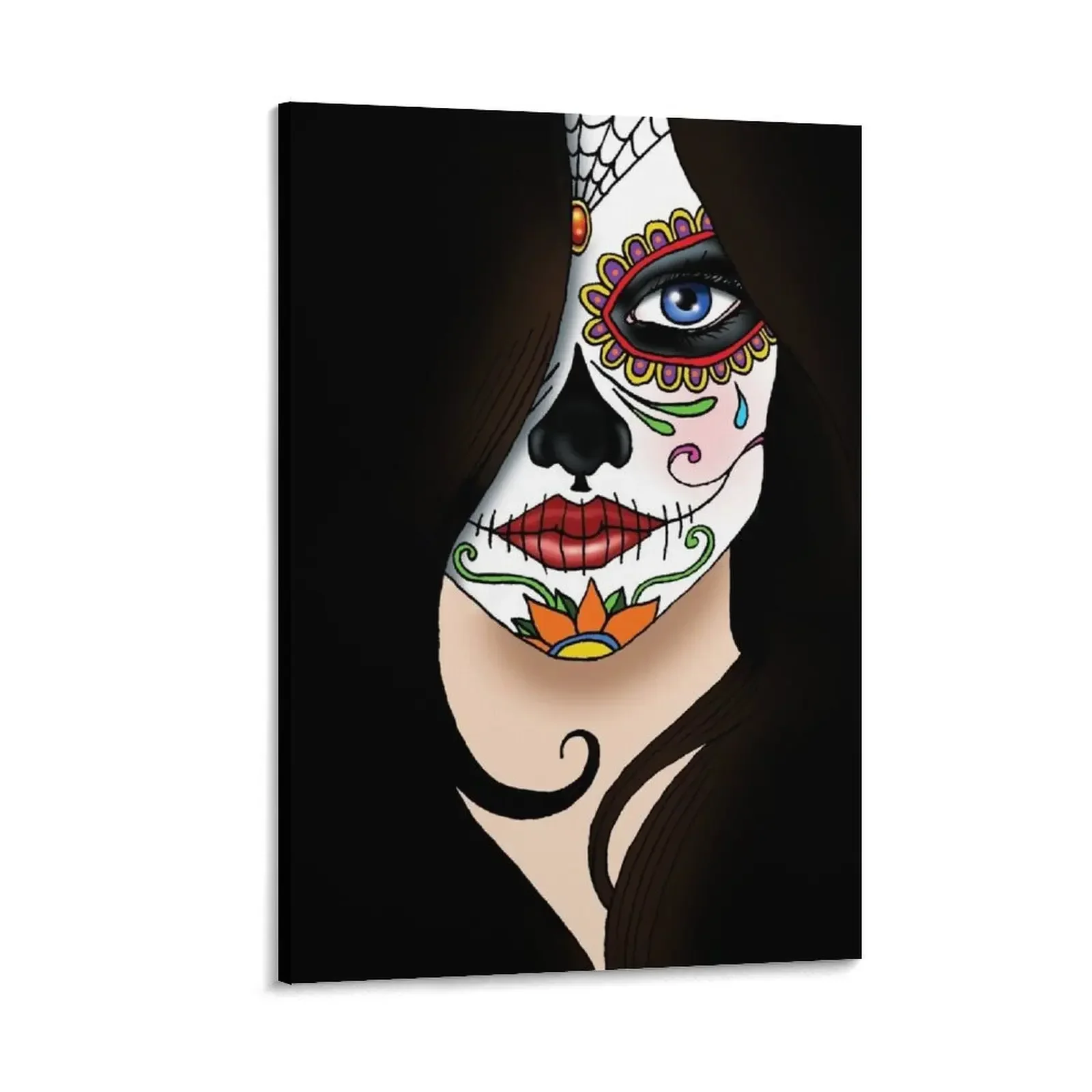 

Rosa Sugar Skull Canvas Painting paintings wall decor house decoration Paintings